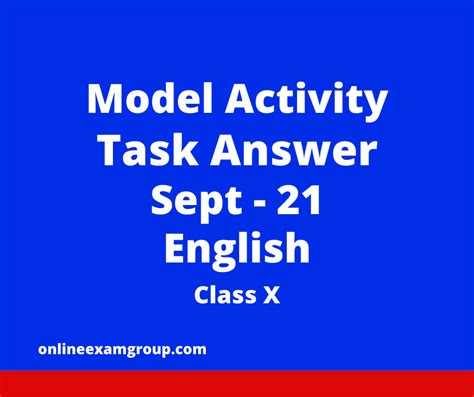 Image result for Model Activity Task Class 10 New English