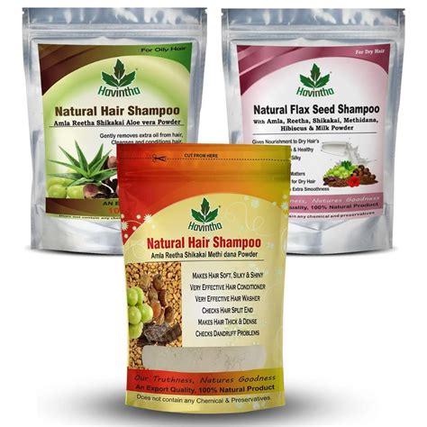 Buy Havintha Natural Herbal Powder Shampoo for Hair - 3 Types Shampoo ...