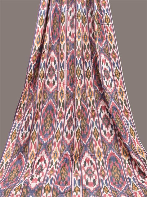 Multicolor Ikat Cotton Handloom 2.5mts Fabric with Uzbekistan Pattern ...