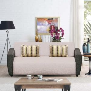 ARRA Azure Three Seater Brown Fabric 3 Seater Sofa Price in India - Buy ...