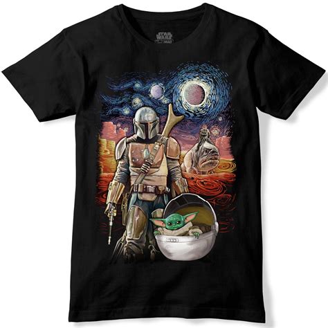 Star Wars Mandalorian Starry Night T-Shirt Medium - Walmart.com