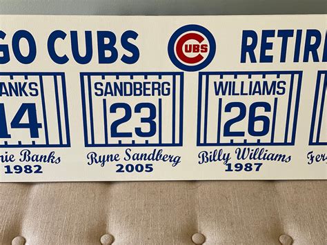 Chicago Cubs Retired Numbers Collectible Sign Memorabilia MLB 48 ...