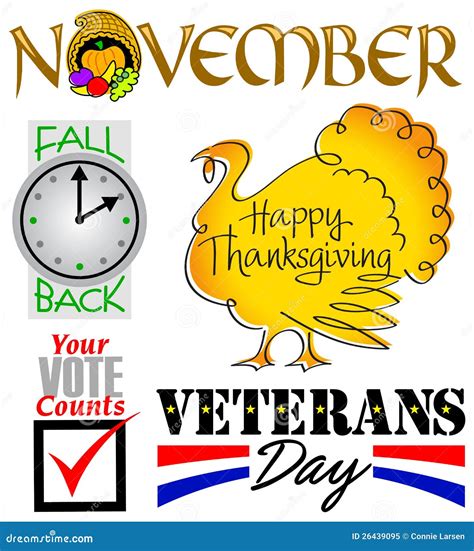 November Events Clip Art Set/eps Stock Vector - Illustration of ...