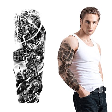 S.A.V.I Full Arm Tattoo, Full Sleeve Arm Tattoo For Men, Angel Wings ...