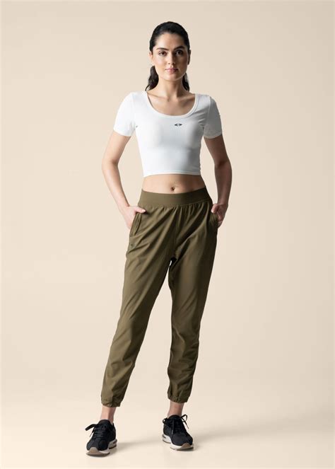 Buy Women's Workout Track Pants Olive Online | STRCH India
