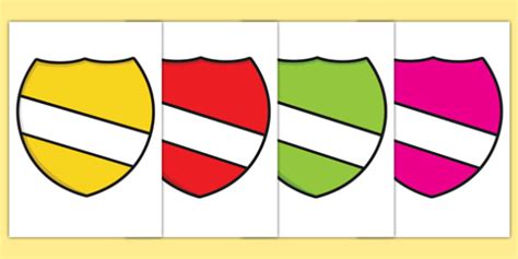 👉 Editable Multi Coloured Shield Display Cut Outs