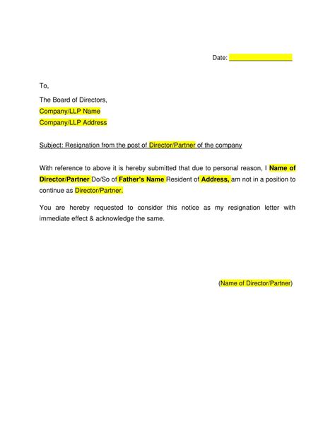 Resignation Letter Sample Effective Immediately