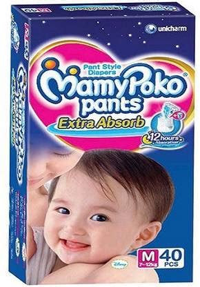 MamyPoko Pants Diaper - M - Buy 40 MamyPoko Pant Diapers for 5 - 12 ...