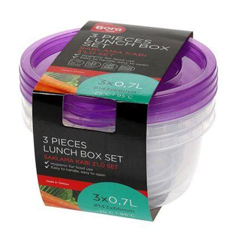 Bora Plastik Round Storage Container, 3 pcs, 700 ml Price