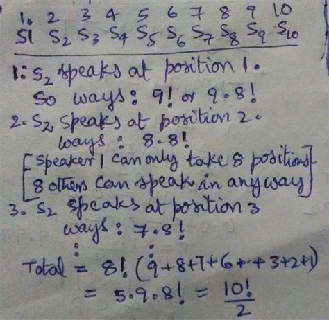 S1,S2,S3,,,,,,,,S10 are speakers in a conference .if S1 addresses only ...
