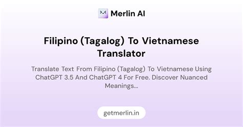 Filipino (Tagalog) to Vietnamese Translator