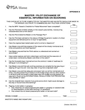 Master Pilot Information Exchange Checklist - Fill Online, Printable ...