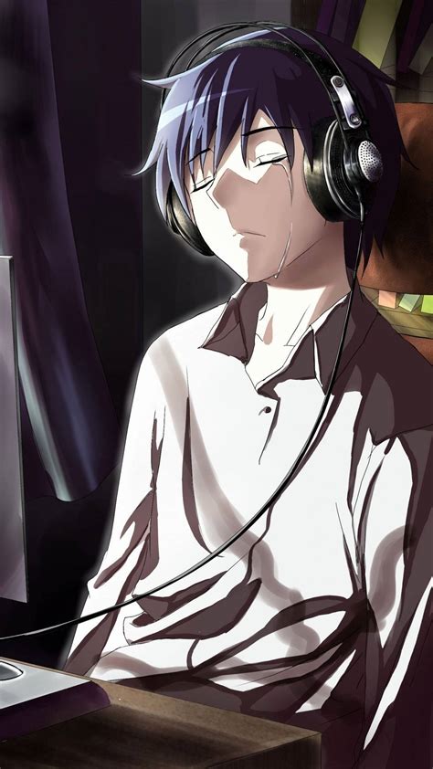 Download Anime Boy Sad PFP Wallpaper | Wallpapers.com