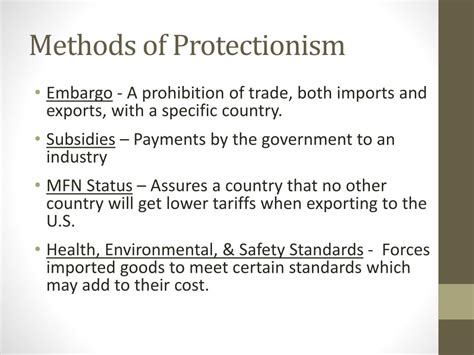 Methods of Trade Protectionism 的图像结果