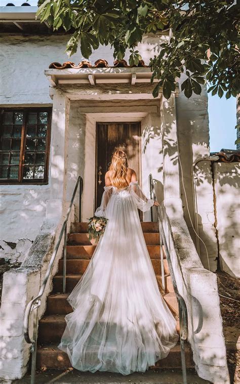 Wedding Dress with Off-the-Shoulder Sleeves | True Society Bridal