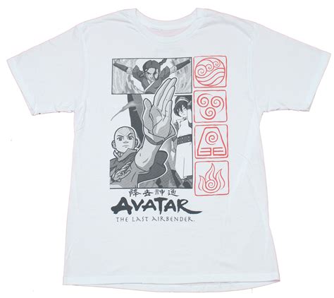 Avatar the Last Airbender Mens T-Shirt - Grayscale Avatar & Red Tribe