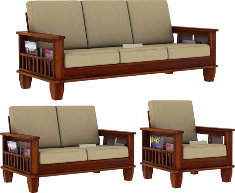 HARSHITA FURNITURES Solid Sheesham Wood 6 Seater Sofa Set for Living ...