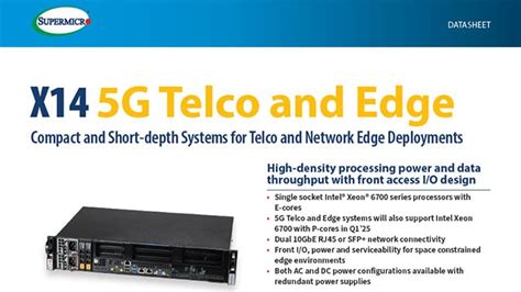 Telco 5G Core, 5G RAN, 5G Platforms & 5G Servers | Super Micro Computer ...
