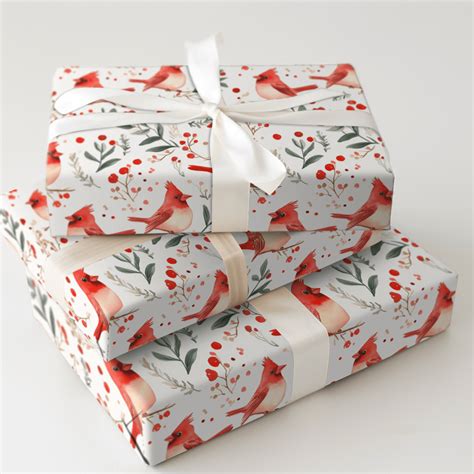 Good Luck Cherp Wrapping Paper: Cardinal Bird Gift Wrap – Page 1Wrapping Paper – Aspen & Arlo ...