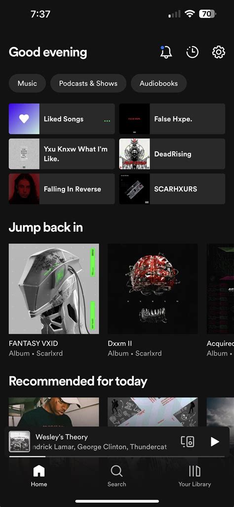 My Spotify home. What’s yours like? : r/scarlxrd