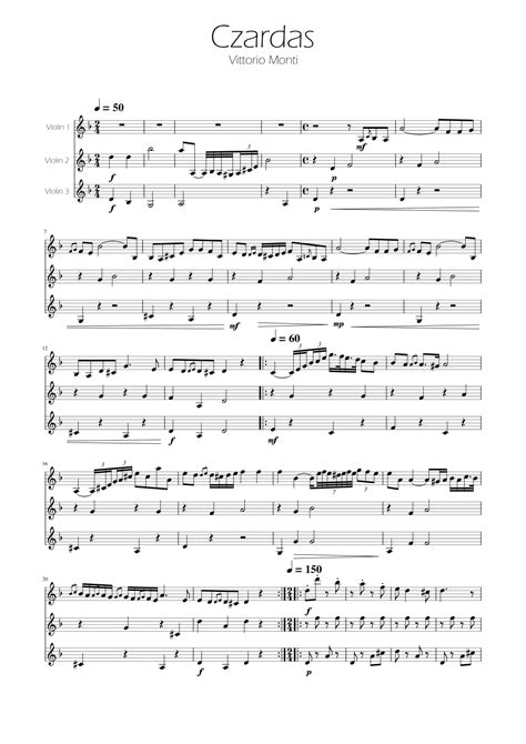 Czardas - Violin Trio (arr. Ygor Nunes) by Vittorio Monti Sheet Music ...