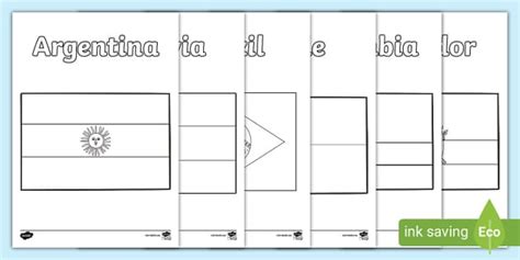 Flags of South America Colouring Pages (teacher made)