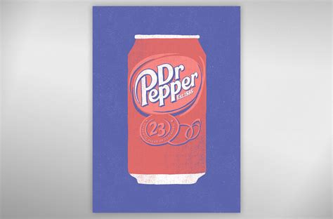 Dr. Pepper Soda Can | Pop Art Hand Drawn Style Packaged Product Print ...
