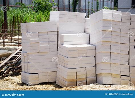Light Concrete Blocks Placed on the Ground. Stock Image - Image of ...