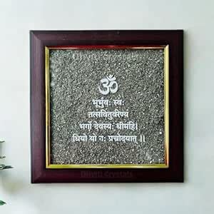 Buy BUYOTA CRYSTALS Original Pyrite Dust Plate with Gayatri Mantra ...