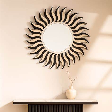 Burst of Sunshine Sun-Shaped Silver Wall Mirror by La Muse | Premium ...