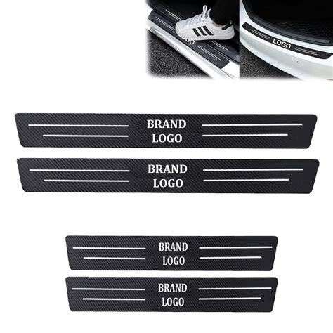 Pivdo® 4PCS Car Door Strip Carbon Fiber Wrap Sill Edge Anti Scratch ...