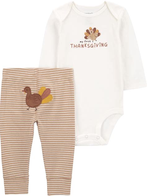 Carter's Child of Mine Baby Unisex Thanksgiving Outfit Set, 2-Piece ...