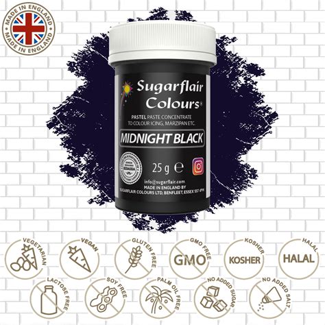 Sugarflair Pastel Paste Colour – Midnight Black 25g – SugarFlair