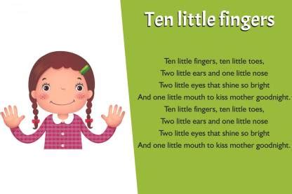 Early Learning Poster|Rhymes "Ten Little Fingers" Interior Wall Poster ...