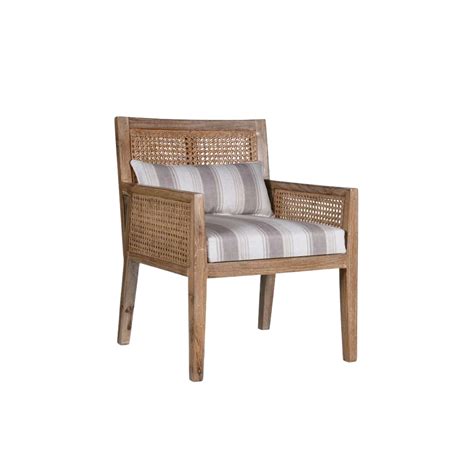 Coastal Teak Wood Lounge Chair (Antique white)