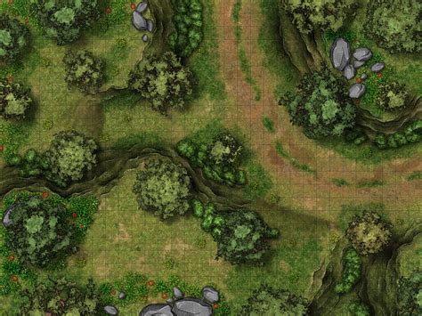 Forest Road Encounter, Mapa de Batalha DnD, D&D, Battlemap, Dungeons ...