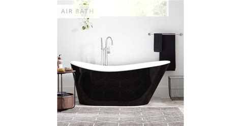 Signature Hardware 474554 Saunders 71" Black Acrylic Soaking Tub with ...