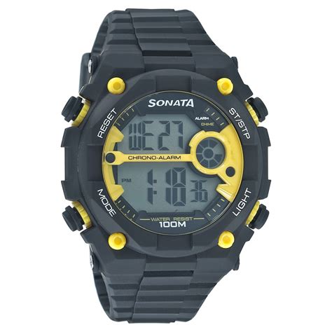 Buy Online Sonata Digital Yellow Dial Strap Watch for Men - 7991pp01j ...