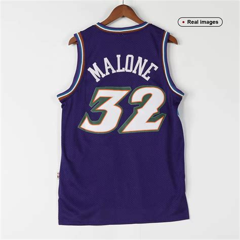 Men's Utah Jazz Karl Malone #32 Purple Hardwood Classics Swingman ...