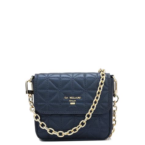 Quilting Leather Ladies Sling Wallet - Mid Night Blue – Da Milano