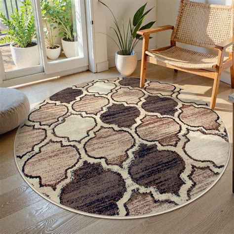 Amazon.com: Lahome Moroccan Round Rugs - 4x4 Washable Non-Slip Small Round Area Rug Throw Soft ...
