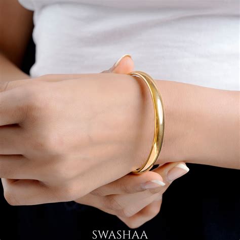 Emiral 18K Gold Plated Bangle Bracelet – Swashaa