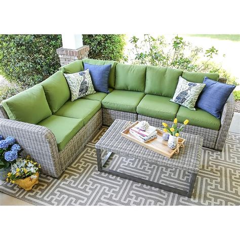 Leisure Made Forsyth 5-Piece Metal Frame Patio Conversation Set with ...
