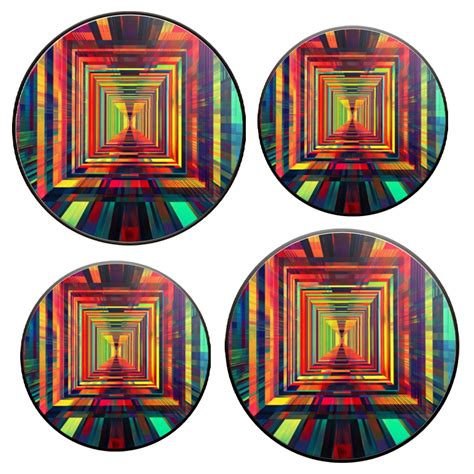 Stovetop Covers for Gas Stove Set of 4 for Range Accessories, Abstract Color Channels With ...