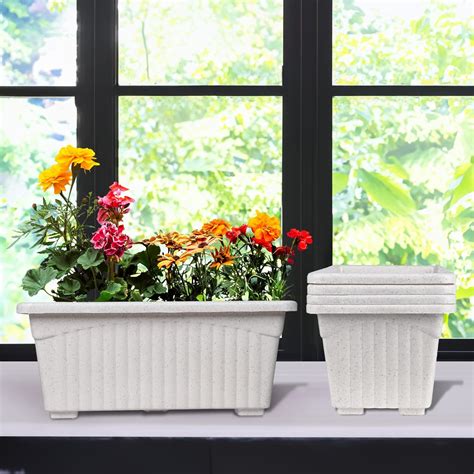 Kuber Industries Marble Jupitar Flower Pot for Home & Gardening|Pack of ...