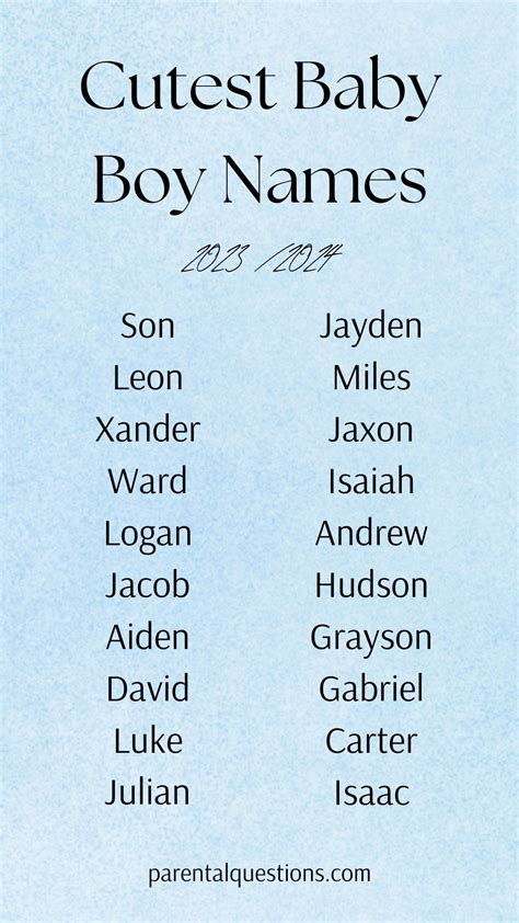 Cute Baby Boy Names With B at Randall Starkes blog