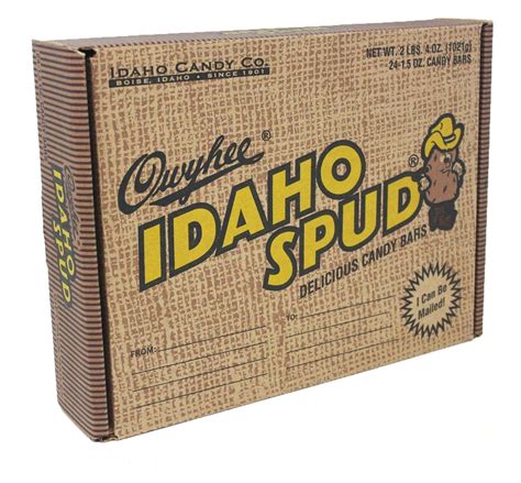 Idaho Spud Candy Bars 24CT Mailer that Resembles a Box of Potato's