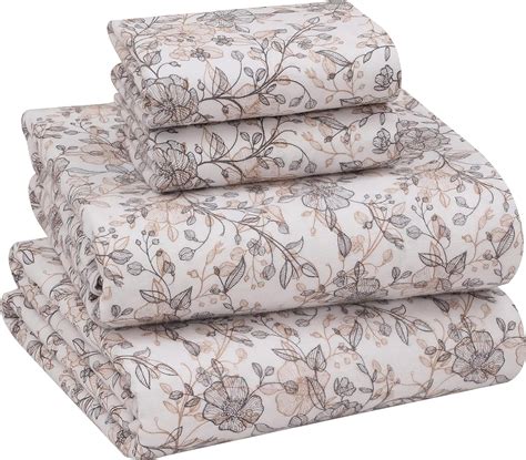 Ruvanti Flannel Sheets Queen Size - 100% Cotton Brushed Flannel Bed ...