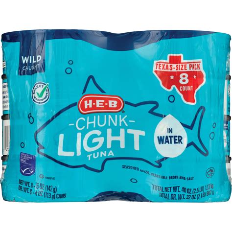 H-E-B Chunk Light Tuna in Water - Texas Size Pack - Shop Seafood at H-E-B