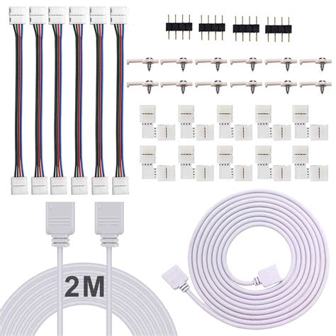 Buy LED Strip Connector Kit, Include L Shape Connectors, 6.6ft Strip ...